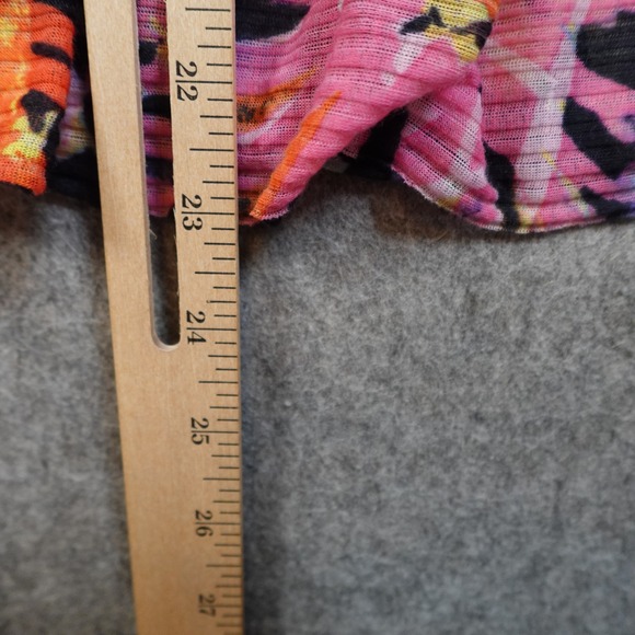 Free People Top Womens Small Multicolor Scoop Neck Paint Splatter Drapey Flowy - Picture 8 of 9